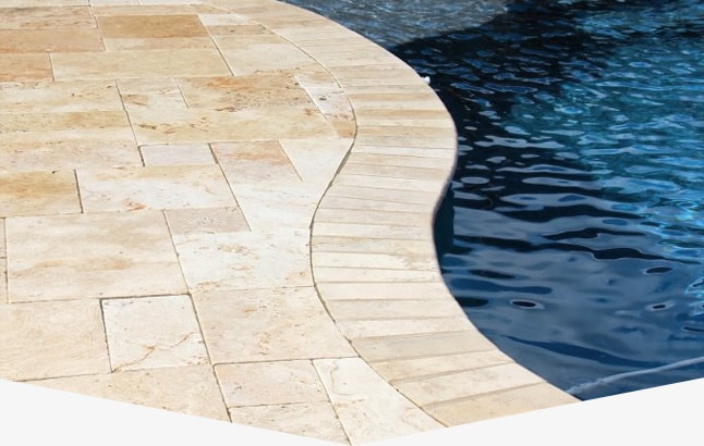 Travertine tile patio pool deck cleaning in Cave Creek AZ
